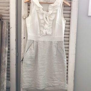 LOFT White sleeveless fitted cocktail dress